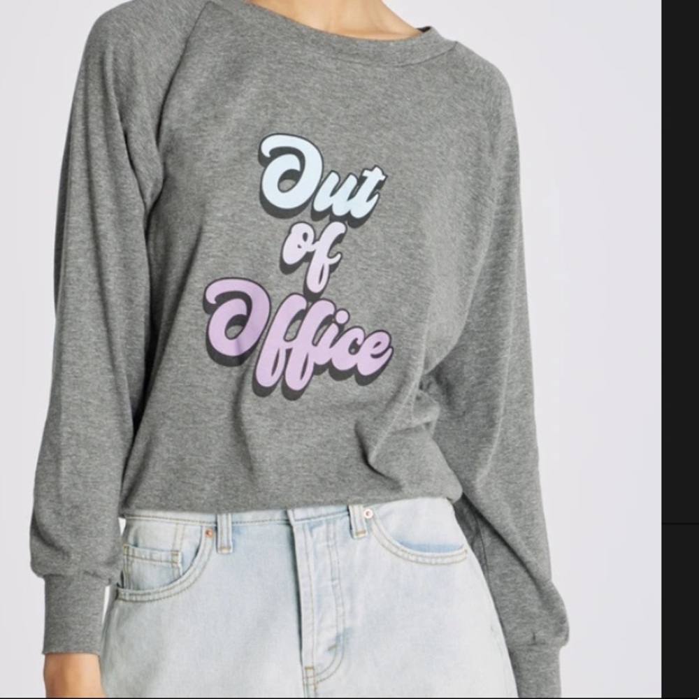 Wildfox Out of Office Sweatshirt Top SZ Medium